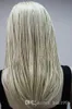 Darmowa wysyłka Czarowna piękna synteza gorącej jakości piękna ładna bleach blondynka 3/4 peruka z pałąk prosty długą warkocz pół peruki