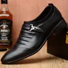 mens loafers dress office business shoes leather Pointed shoes men formal leather slip-on mens shoes Large size heren schoenen buty meskie