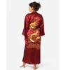Drache Silk Roben Männer Satin Pyjamas Gürtel Seide Pijamas Plus Größe Pijamas Sleepwear Lounge Japanische Robe Kimono Herren Bademantel