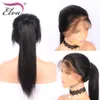 Elva Hair 180% densité 360 dentelle frontale perruque pré plumée avec des cheveux de bébé droite brésilienne Remy perruques humaines pour les femmes noires