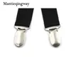 Black Suspenders for Mens 4 clips Strap Solid Color Adjustable Slim Braces Women Belt Strap7399962