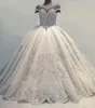 Luxuriöse Designer-Brautkleider mit Perlenkristallen, arabische Ballkleid-Brautkleider 2018, Neueste, transparente Flügelärmel, Perlenstickerei, Pailletten, bauschig, lang, Brida340u