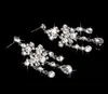 Bridal Necklace earrings two pieces of water drill flowers new jewelry wedding jewelry218z