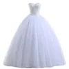 Frisada tule bola vestido de casamento vestido 2020 assoalho branco Ivory Comprimento vestidos de noiva Nova Noiva Vestidos Vestidos De Novia Querida / off ombro