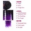 14-18 Zoll Jerry Curly Hair Weave Synthetische Haarverlängerungen zum Einnähen Ombre Pink/Blond/Burgund Bundles 6 Stück/Packung