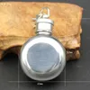 304 Aço Inoxidável 1 oz Mini Pequeno Redonda Hip Flask Portátil De Metal Pote De Vinho Pequeno Hip Frasco com Chaveiro 28 ml