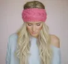 2018 Hot Sales Women Hair Accessoarer Soft Crochet Headband Stick Blomma Hårband Öronvärmare Vinter Headwrap Earmuffs Fashion
