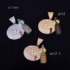 New Real Pendant Necklaces Man/ Women Hip-hop Jewelry Zircon Copper Plated 18k gold Smile Bottle 3 Color Drop shipping