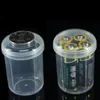Portabatterie Custodia per batteria Scatola portaoggetti rotonda Mini portapillole portatile Custodia in plastica trasparente