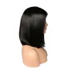 Pelucas de cabello humano de encaje completo para mujeres Negro natural 130% Densidad Cabello Remy peruano Sedoso Recto Bob corto Pelucas de cabello humano frontal de encaje