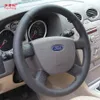 Yuji-Hong Kunstleder Auto Lenkrad Abdeckungen Fall für Ford Focus 4-Speichen Auto-styling Steering Cover