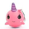 Enfants Jouet Cadeau En Gros Jumbo Super Lent Rising Squishy Licorne Kawaii Mignon Baleine Téléphone Sangles Pendentif Pain Sucré Gâteau Jouets Parfumés 2 Couleur