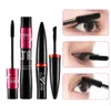 3sets / parti 4d silke fiber mascara ögonfransar volymen förlängning svart ögonfransar förlängning makeup bläck rimel vattentät mascara kit