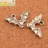 Pipistrello in argento antico con ali aperte distanziatore perline di fascino 200 pz/lotto pendenti in lega gioielli fatti a mano fai da te L979 15.8x23.9mm