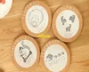 50pcs/lot 17cm Animal Style Round Cork Drink Coaster Coffee Cup Mat Tea Pad Placemat insulation cushion Table Decor