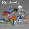 wholesale 3ml 5ml 10ml acrylic wax containers silicone jar dab wax containers silicone dab jar glass oil containers