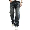 2018 Large Sizes Baggy Loose Jean Trousers For Men Casual Style Fashion Denim Straight Jeans Mens Wide Leg Pants Big Size 28-44