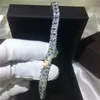 Vecalon Charm Female White Gold Filled bracelets Princess cut 5A Zircon cz Silver Colors bracelet for women Fashion Jewerly