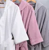 Bathrobe men Male Hooded plus size XXL Thick warm Winter Dressing Gown Men's Long Robe Mens Wedding Bridesmaid Robe white