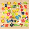 1800pcs/lot Home Decorations Lovely different cartoon Animal Wooden Fridge Magnet fridge stickers free shipping