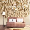 Large custom wallpaper Wallpaper Yasushan fragrant resin embossed TV background wall mounted 3d wallpaper