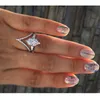 Rhinestone Zircon Ring for Women Wedding Bridal Ring Engagement Jewelry Gift for Love Girlfriend Size 6 7 8 9 10
