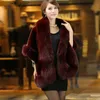 Black White Burgundy Winter Casual Occasion Women Wrap Bridal ackets Cloak Daily Wear Winter Warm Faux Fur Wedding Coat New Shawl211f