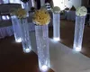 Bröllopsdekoration Acrylic Crystal Pillar Aisle Road Bly med LED Light Table Centerpieces för Home Hotel Party