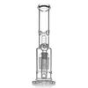 14 "Clear Glass Bong Double Percolator Vattenrör 18mm Kvinna Joint Glass Rökpipor med glasskål
