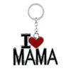 I Love Dad Mamy Papa Mom Emalia Keychains List Red Heart Love Kluczowe Łańcuchy Kluczy Rodzina Klucze Pierścienie Dla Matki Ojca Biżuteria Prezent