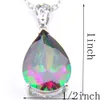 10 Stück Zubehör für Schmuck Regenbogen Natürlicher Mystischer Topas Anhänger 925 Silber Frauen Kristall Zirkon Halsketten Anhänger Weihnachtsgeschenk