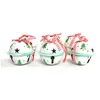Noel Jingle Bell 6 adet Yeşil Beyaz Metal Ağacı Noel Süs Ev için 65 * 65 * 60mm Büyük Çan Noel Ağacı Süslemeleri için