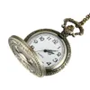 Partihandel 50st / Lot Classic Pirate Watch Vintage Pocket Watch Halsband Män Kvinnor Antik Bronsur PW055