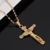 24K Or Jésus Croix Collier Religion Crucifix INRI Pendentif Bijoux