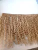 NOWOŚĆ Brazylijskie ludzkie dziewicze remy Remy Curly Hair Extensions Dark Blonde 27 Kolor Włosy WEFT 23 BUNDLES dla pełnej głowy7763692