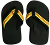 Russische Weltmeisterschaft, gelbes Softball-Zeug, weiße Baseball-Nähte, wirklich Leder-Flip-Flop-Hausschuhe, Sandalen für Damen, Strandsport-Hausschuhe