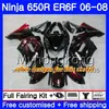 Kawasaki 650R ER6 F 650 ER6F 06 07 08トップブラック204hm.23 650R光沢のある緑ER-6F 06-08 2006 2007 2007 2008フェアリゾートキット