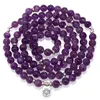 Mcllroy senior Cristal púrpura Pulsera de piedra natural 108 Mala Yoga Collar Mate Amazonita Joyería Venta caliente 2018
