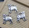 Partihandel 30st Cute Dog Pug Alloy Charms Hängsmycke Retro Smycken Göra DIY Keychain Forntida silverhänge för armband Örhängen 20 * 20mm