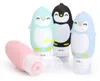 4 pièces/ensemble 90ml pingouin Silicone bouteille rechargeable crèmes produit de maquillage Tubes de voyage Lotion Points shampooing récipient de bain