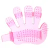 Pet Dog Cat Grooming Shower Bath Massage Brush Comb Hand Shaped Glove Comb Blue Pink Pets Cleaning Plastic Brushes for dog cat