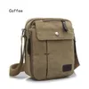 Mäns Militär Vintage Canvas Leather Satchel Shoulder Bag Messenger School Bag