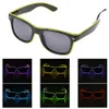 Nieuwheid verlichting Fashioning Neon Led verlichte sluitervormige gloed Sun bril Rave kostuum feest DJ Felle zonnebrillen