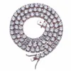 Hip Hop – collier chaîne de Tennis en Zircon cubique, or rose, argent, 5mm, 1 rangée, Micro pavé, bijoux en cuivre CZ, livraison directe