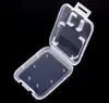 1000pcs/lot Transparent Clear Standard SD SDHC Memory Card Case Holder Box Storage Carry Storage Box for SD TF Card SN367
