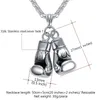 U7 Men Necklace Gold Color Stainless Steel Hip Hop Chain Pair Boxing Glove Pendant Charm Fashion Sport Fitness Jewelry Wholeslae