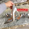 Casual Designer Sexy Lady Sashion Women Shoes Silver Patent Leather Pointy Toe Stiletto Stripper High Heels Zapatos Mujer Prom Evening Pumps Large Size 44 12CM