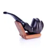 Novo tubo de superf￭cie curva Ebony Tipe New Style Ruili Modelagem Tobacco Pote pode ser desmontado conjunto de fumantes de madeira dobrada.