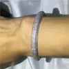 Merk Mode Pave Setting 300 stks Diamant Baguette Armband Grote Shinning Bangle voor Dames Huwelijk Toegang tot Toegang