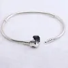 Authentic 925 Sterling silver Pulseiras cadeia de cobra com logotipo pulseira fit pandora Encantos Beads jóias para mulheres e homens melhor presente